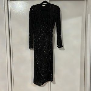 H&M Sequined Wrap Dress